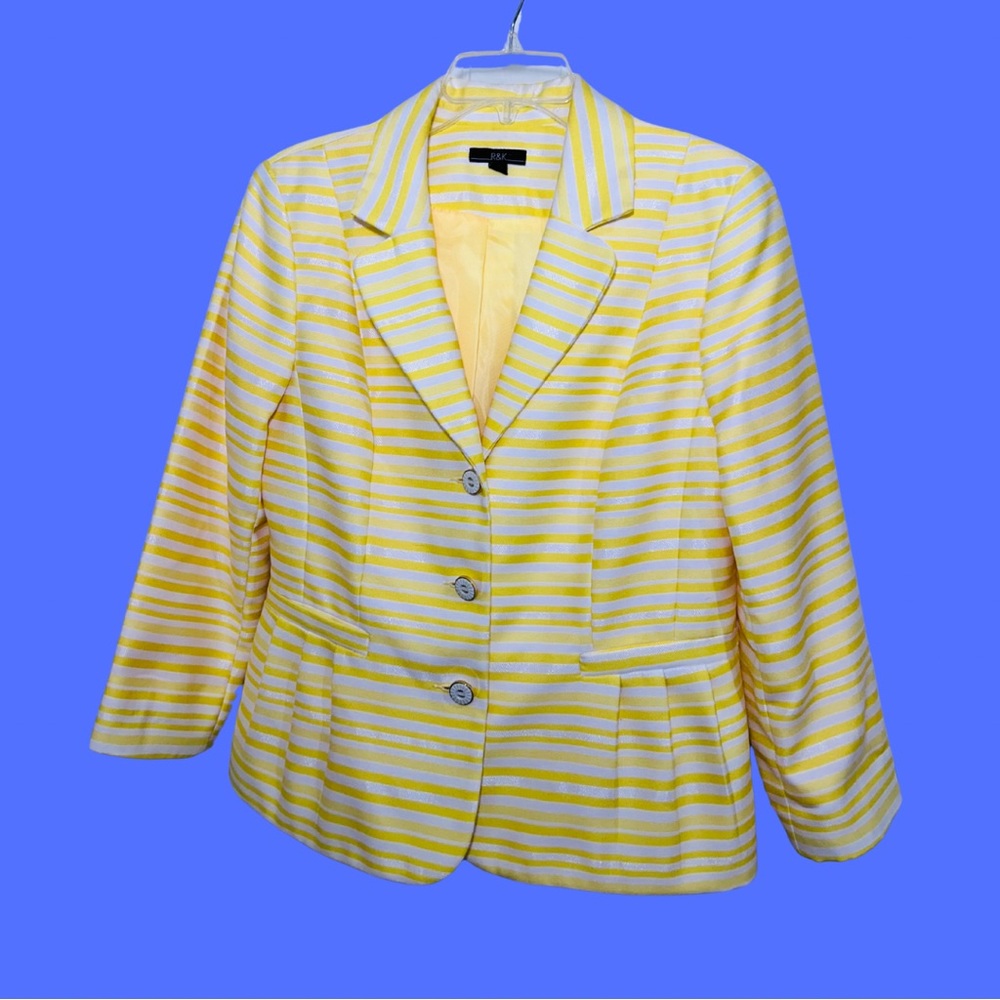 R & K Women’s Size 10 Silky Jacket 3/4 Sleeves w/Pockets